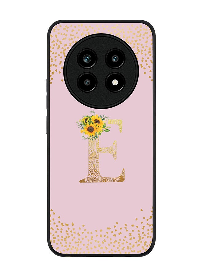 For Realme 13 Pro / 13 Pro+ Case,Slim fit Camera Protection, Shockproof Thin Phone cover  - Custom Floral Monogram - E  (Pink )
